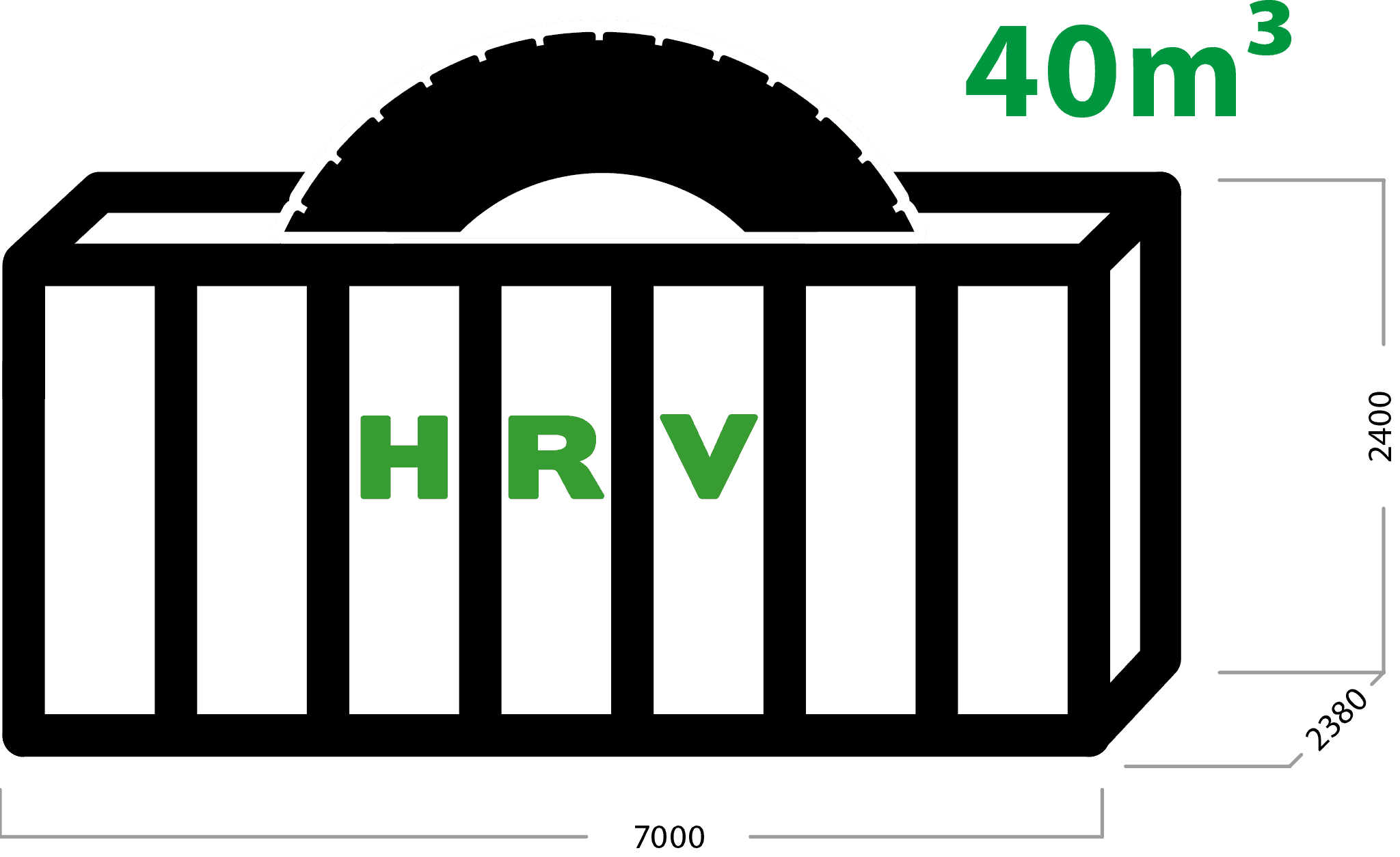 HRV Containergröße, 40 m³